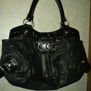 Guess Black Faux leather large Handbag purse